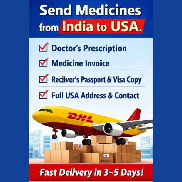 Fast delivery of prescription medicines from India to USA with courier service